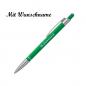 Preview: 10 Kugelschreiber mit Namensgravur - aus Metall - slimline - Farbe: grün
