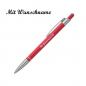 Preview: 10 Kugelschreiber mit Namensgravur - aus Metall - slimline - Farbe: rot