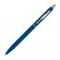 Preview: 10 Schlanke Metall-Kugelschreiber mit Gravur / gummiert / Farbe: blau