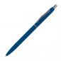 Preview: 10 Schlanke Metall-Kugelschreiber mit Gravur / gummiert / Farbe: blau