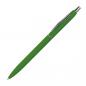 Preview: 10 Schlanke Metall-Kugelschreiber mit Gravur / gummiert / Farbe: grün