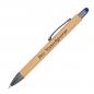 Preview: 10 Touchpen Holzkugelschreiber aus Bambus mit Gravur / Stylusfarbe: blau
