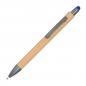 Preview: 10 Touchpen Holzkugelschreiber aus Bambus mit Gravur / Stylusfarbe: blau