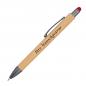Preview: 10 Touchpen Holzkugelschreiber aus Bambus mit Gravur / Stylusfarbe: rot