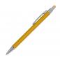Preview: 10 Touchpen Kugelschreiber aus Metall mit Gravur / gummiert / Farbe: gelb