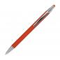 Preview: 10 Touchpen Kugelschreiber aus Metall mit Gravur / gummiert / Farbe: orange