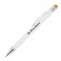 Preview: 10 Touchpen Kugelschreiber mit Namensgravur / aus Metall - Stylusfarbe: orange