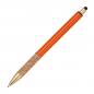 Preview: 10 Touchpen Metall-Kugelschreiber mit Gravur / mit Korkgriffzone / Farbe: orange