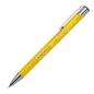 Preview: 100 Kugelschreiber aus Metall mit Gravur / vollfarbig lackiert / gelb (matt)