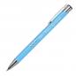 Preview: 100 Kugelschreiber aus Metall mit Gravur / vollfarbig lackiert / hellblau (matt)