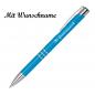 Preview: 100 Kugelschreiber aus Metall mit Namensgravur - Farbe: hellblau