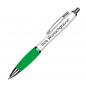 Preview: 100 Kugelschreiber mit Gravur / aus Kunststoff / Farbe: weiß-grün
