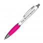 Preview: 100 Kugelschreiber mit Gravur / aus Kunststoff / Farbe: weiß-pink