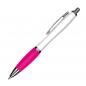 Preview: 100 Kugelschreiber mit Gravur / aus Kunststoff / Farbe: weiß-pink