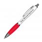 Preview: 100 Kugelschreiber mit Gravur / aus Kunststoff / Farbe: weiß-rot