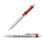 Preview: 100x Druckkugelschreiber mit Gravur / "Fingerzeig" / Clipfarbe: rot