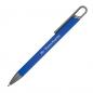 Preview: 10x Gummierter Soft Touch Gel Kugelschreiber aus Metall mit Gravur / blau