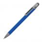 Preview: 10x Gummierter Soft Touch Gel Kugelschreiber aus Metall mit Gravur / blau