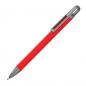 Preview: 10x Gummierter Soft Touch Gel Kugelschreiber aus Metall mit Gravur / rot