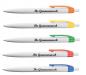Preview: 10x Kugelschreiber mit Namensgravur - Clipfarbe: je 2x grün,orange,gelb,rot,blau