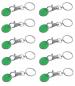 Preview: 10x Metall Schlüsselanhänger mit Einkaufschip / Farbe: grün
