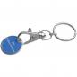 Preview: 10x Metall Schlüsselanhänger mit Gravur / mit Einkaufschip / Farbe: blau