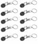 Preview: 10x Metall Schlüsselanhänger mit Gravur / mit Einkaufschip / Farbe: schwarz
