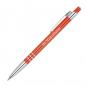 Preview: 10x Schlanker Kugelschreiber aus Metall mit Gravur / Farbe: rot