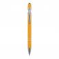 Preview: 10x Touchpen Kugelschreiber mit Namensgravur - aus Metall - Soft-Touch - gelb