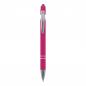 Preview: 10x Touchpen Kugelschreiber mit Namensgravur - aus Metall - Soft-Touch - pink