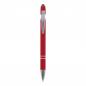 Preview: 10x Touchpen Kugelschreiber mit Namensgravur - aus Metall - Soft-Touch - rot