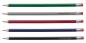 Preview: 25 Bleistifte mit Radierer / HB / je 5x schwarz,blau,grau, rot,grün / mit Gravur