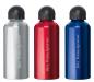 Preview: 3x Aluminium Trinkflasche mit Gravur / Sportverschluss / je 1x grau,rot,blau