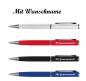 Preview: 4x Drehbarer Kugelschreiber aus Metall mit Namensgravur - 4 verschiedene Farben