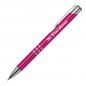 Preview: 5 Kugelschreiber aus Metall mit Namensgravur - je 1x pink,oange,grün,gelb,grau