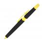 Preview: 5 Touchpen Kugelschreiber mit Namensgravur - mit Textmarker - Farbe: gelb