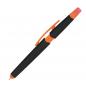 Preview: 5 Touchpen Kugelschreiber mit Namensgravur - mit Textmarker - Farbe: orange