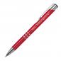 Preview: 50 Kugelschreiber aus Metall mit Gravur / vollfarbig lackiert / rot (matt)