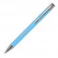 Preview: 50 Kugelschreiber mit Gravur aus Metall / vollfarbig lackiert / hellblau (matt)