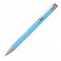 Preview: 50 Kugelschreiber mit Gravur aus Metall / vollfarbig lackiert / hellblau (matt)