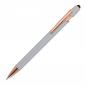 Preview: 5x Touchpen Kugelschreiber "Roségold" mit Gravur / aus Metall / Farbe: silber