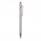 Preview: 5x Touchpen Kugelschreiber "Roségold" mit Gravur / aus Metall / Farbe: silber