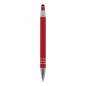 Preview: 5x Touchpen Kugelschreiber mit Namensgravur - aus Metall - mit Soft-Touch - rot