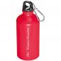 Preview: Aluminium Trinkflasche mit Gravur / mit Karabinerhaken / 500ml / Farbe: rot