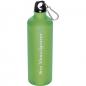 Preview: Aluminium Trinkflasche mit Gravur / mit Karabinerhaken / 800ml / hellgrün
