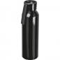 Preview: Aluminium Trinkflasche mit Gravur / mit Trageschlaufe / 600ml / Farbe: schwarz