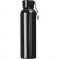 Preview: Aluminium Trinkflasche mit Gravur / mit Trageschlaufe / 600ml / Farbe: schwarz