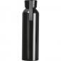 Preview: Aluminium Trinkflasche mit Gravur / mit Trageschlaufe / 600ml / Farbe: schwarz