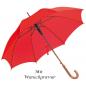 Preview: Automatik-Regenschirm mit Gravur / Farbe: rot