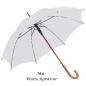 Preview: Automatik-Regenschirm mit Gravur / Farbe: weiß